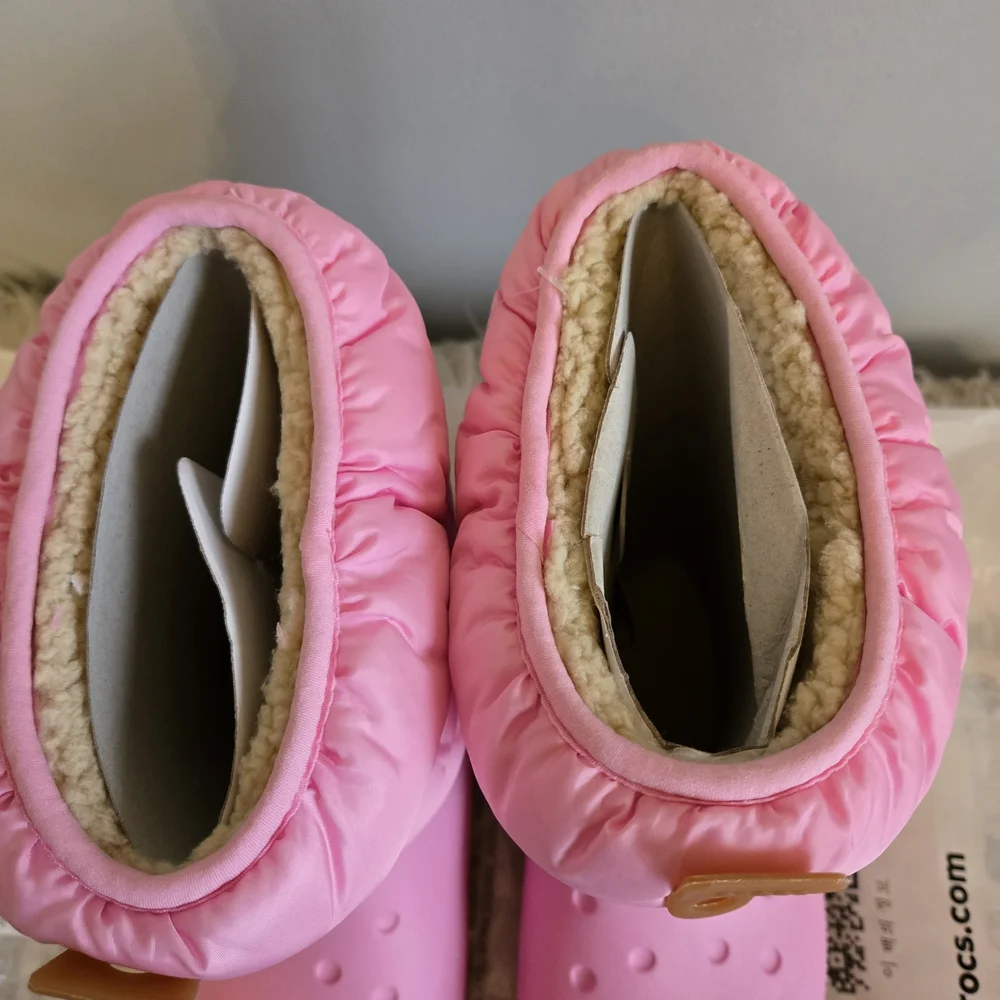 Crocs Pink Puffer Winter Boots